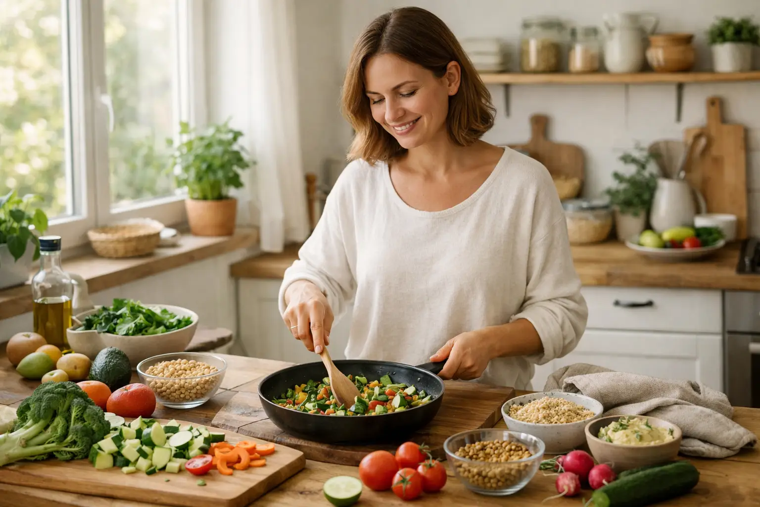 Cucina vegana semplice e organizzata nella vita quotidiana